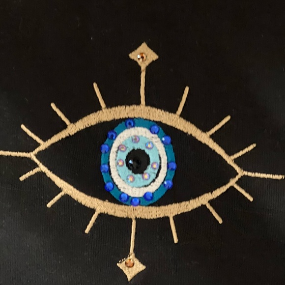 Handmade Tops - Evil Eye short sleeve T-shirt. Custom made S M L XL crew neck
